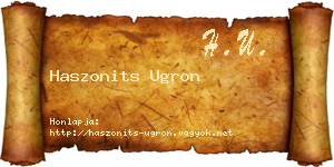 Haszonits Ugron névjegykártya